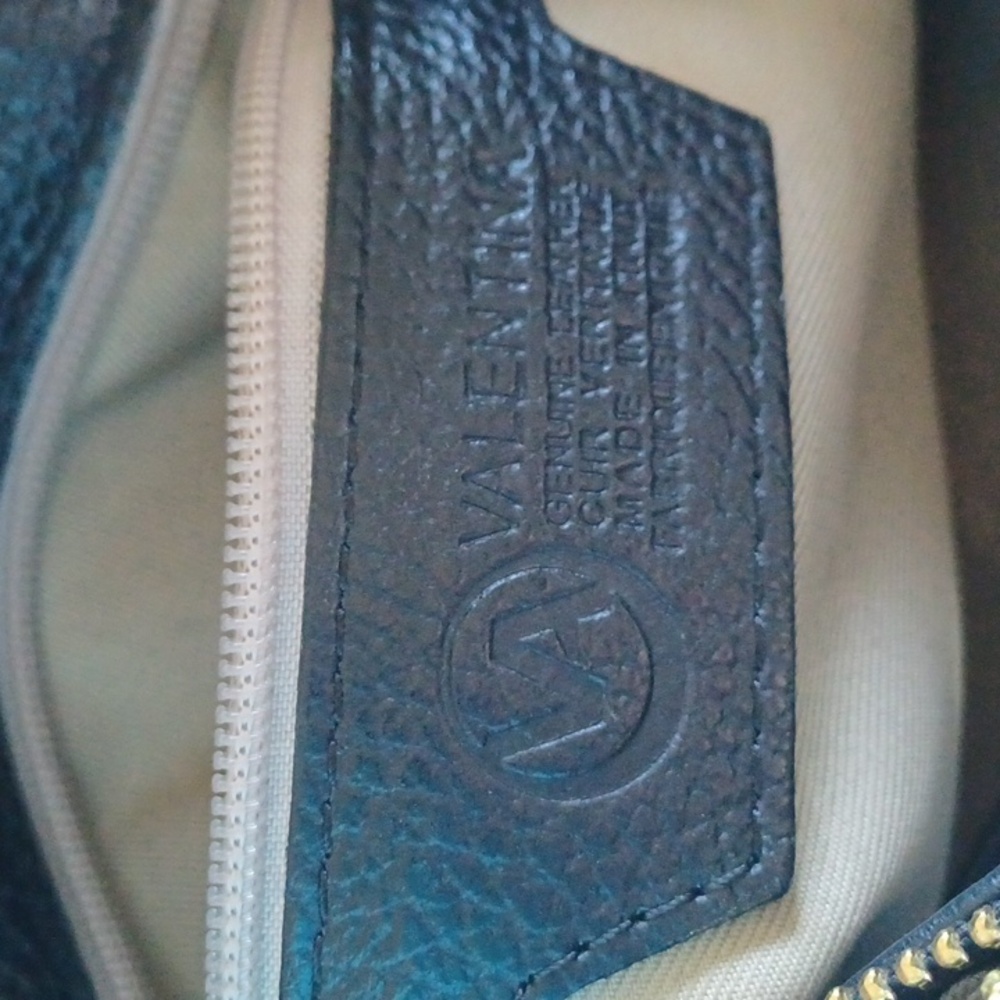 Valentina Black Pebbled Leather Crossbody Bag - Picture 8 of 12